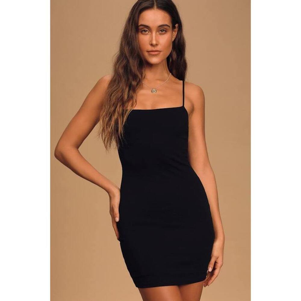 Lulus Flaunt It Black Bodycon Dress